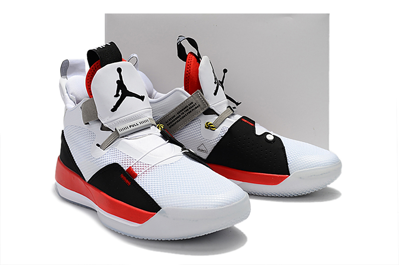 2019 Men Jordan XXXIII White Black Red Shoes